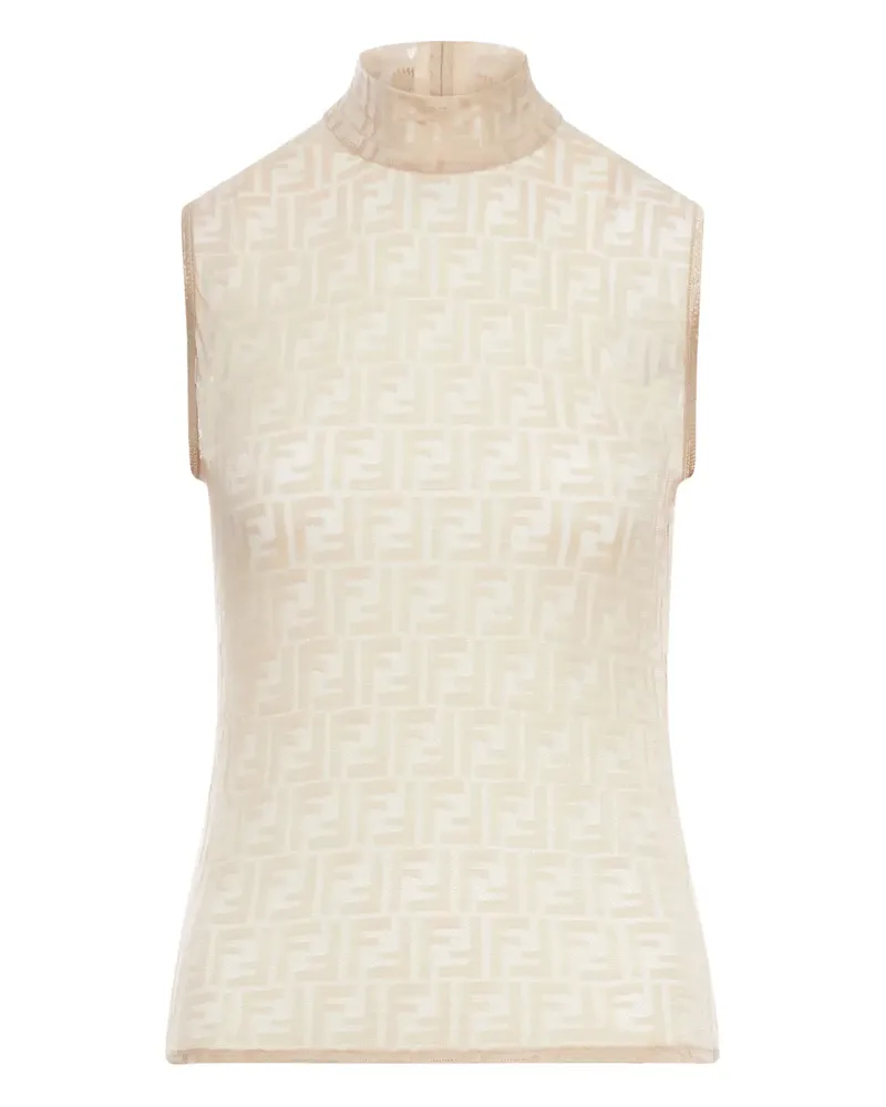 Fendi patterned top - Nude Nude