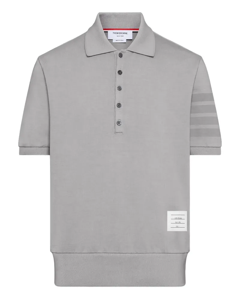 Thom Browne Ottoman Poloshirt mit 4-Streifen-Logo - Grau Grau