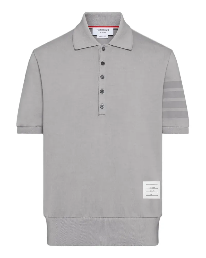 Thom Browne Garment Poloshirt mit Streifen-Logo - Grau Grau