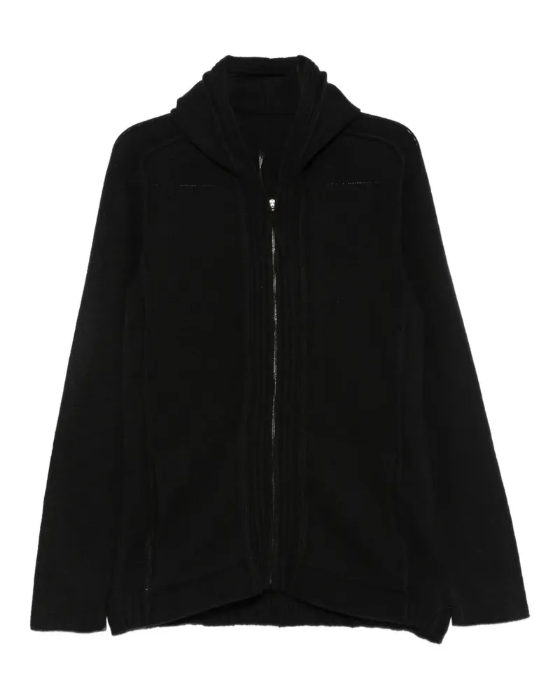 Masnada Kapuzenjacke aus Rippstrick - Schwarz Schwarz