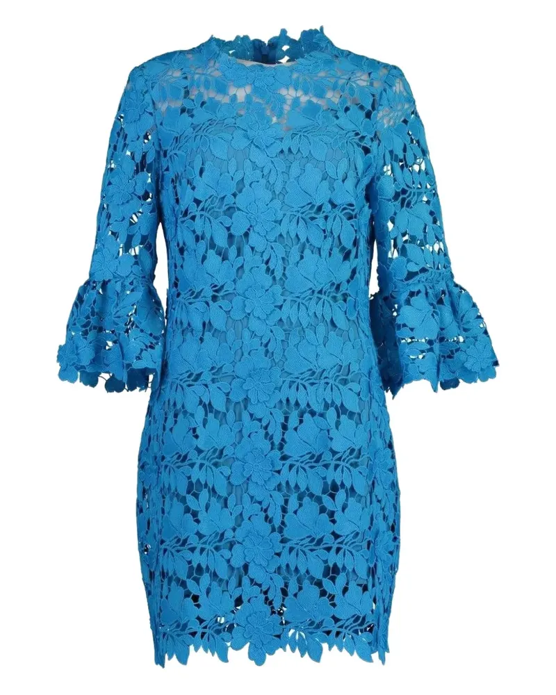 Monique Lhuillier bell-sleeve lace mini dress - Blau Blau