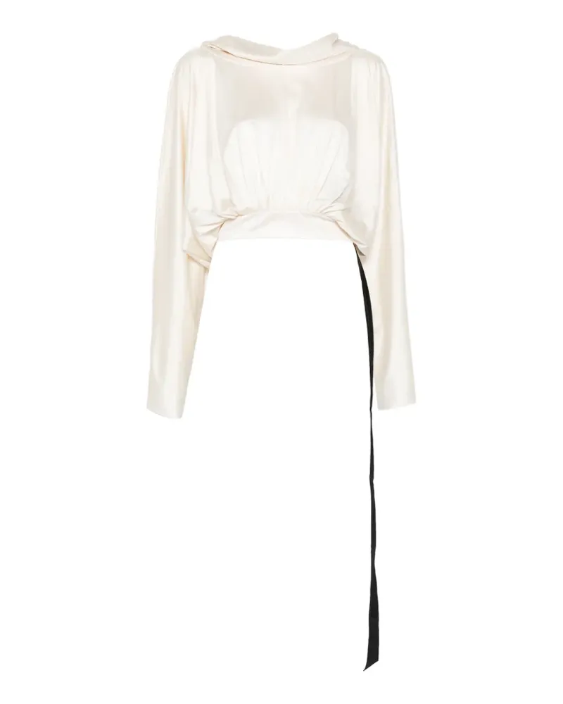 DRKSHDW by Rick Owens gathered-detail hoodie - Nude Nude