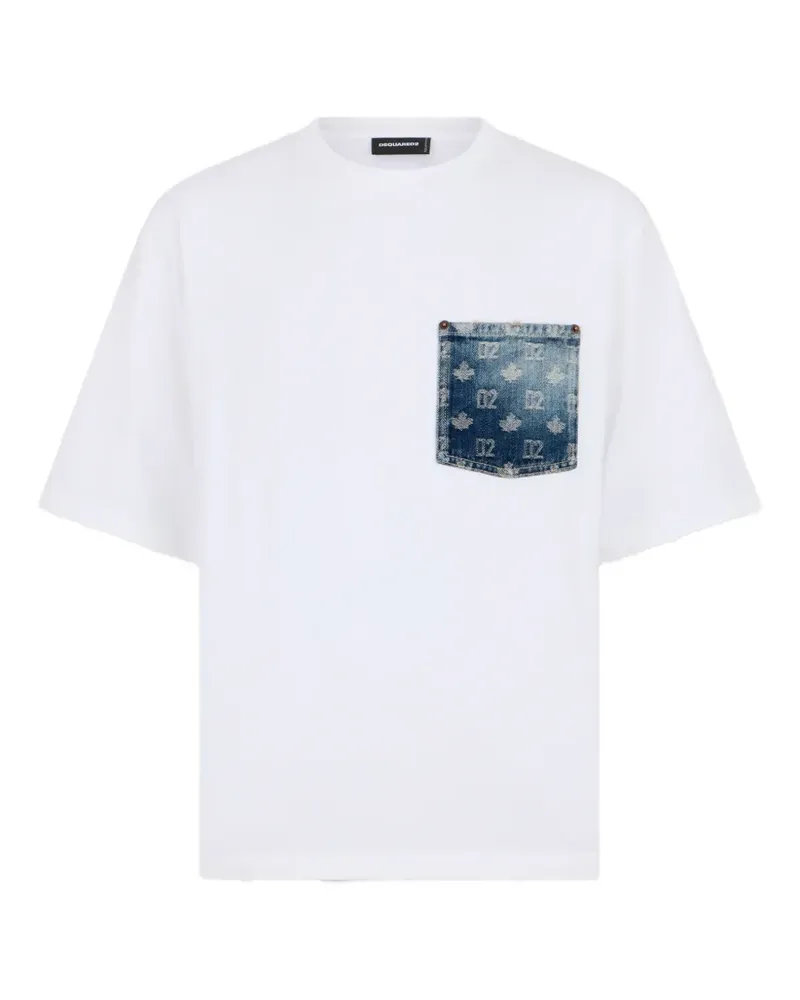 Dsquared2 Lockeres T-Shirt mit Monogram - Weiß Weiß