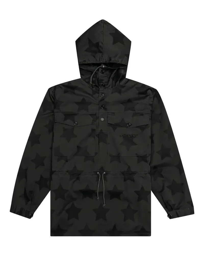 AWAKE NY Kapuzenjacke mit Sterne-Print - Schwarz Schwarz
