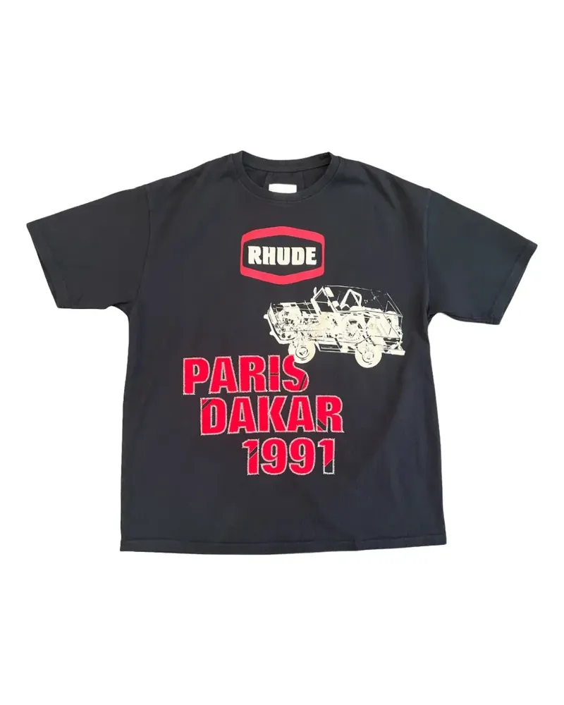 RHUDE T-Shirt mit grafischem Print - Schwarz Schwarz