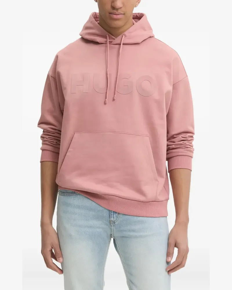 HUGO BOSS logo-embossed hoodie - Rosa Rosa