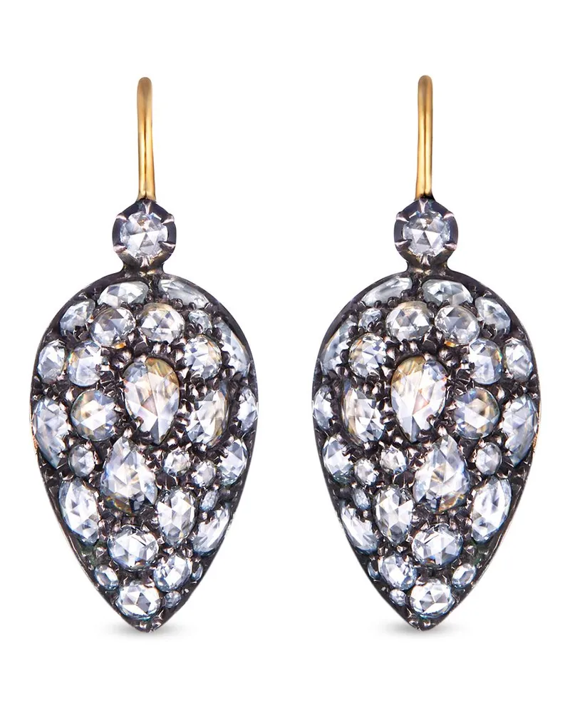 Fred Leighton 18kt Gelbgoldcreolen mit Diamanten Gold