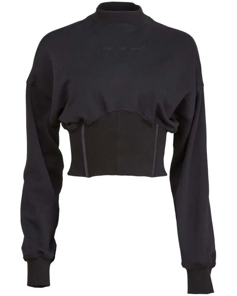 Fleur Du Mal Pullover mit Corsage - Schwarz Schwarz