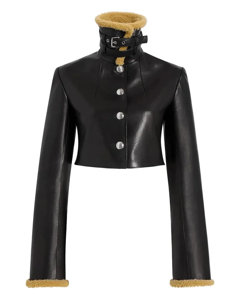 KHAITE Jodie Jacke mit Shearling-Besatz - Schwarz Schwarz