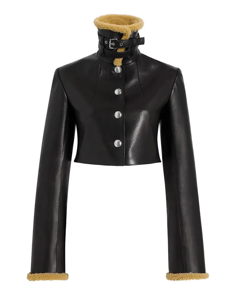 KHAITE Jodie Jacke mit Shearling-Besatz - Schwarz Schwarz