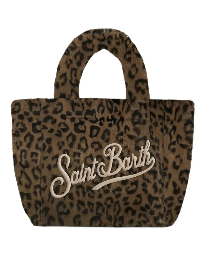 MC2 Saint Barth leopard-print logo-patch backpack - Braun Braun
