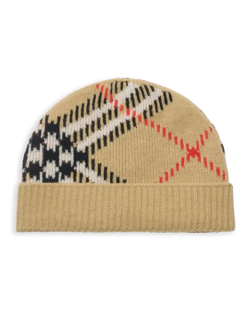 Burberry Karierte Beanie aus Jacquard - Nude Nude