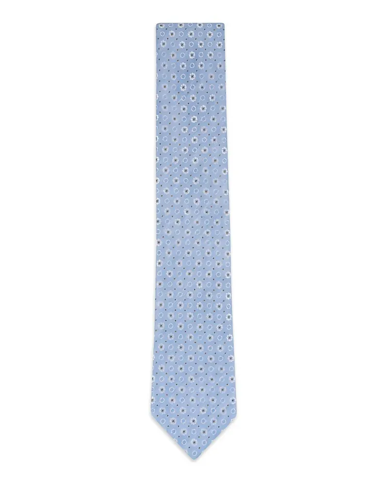 Ermenegildo Zegna geometric-patterned herringbone tie - Blau Blau