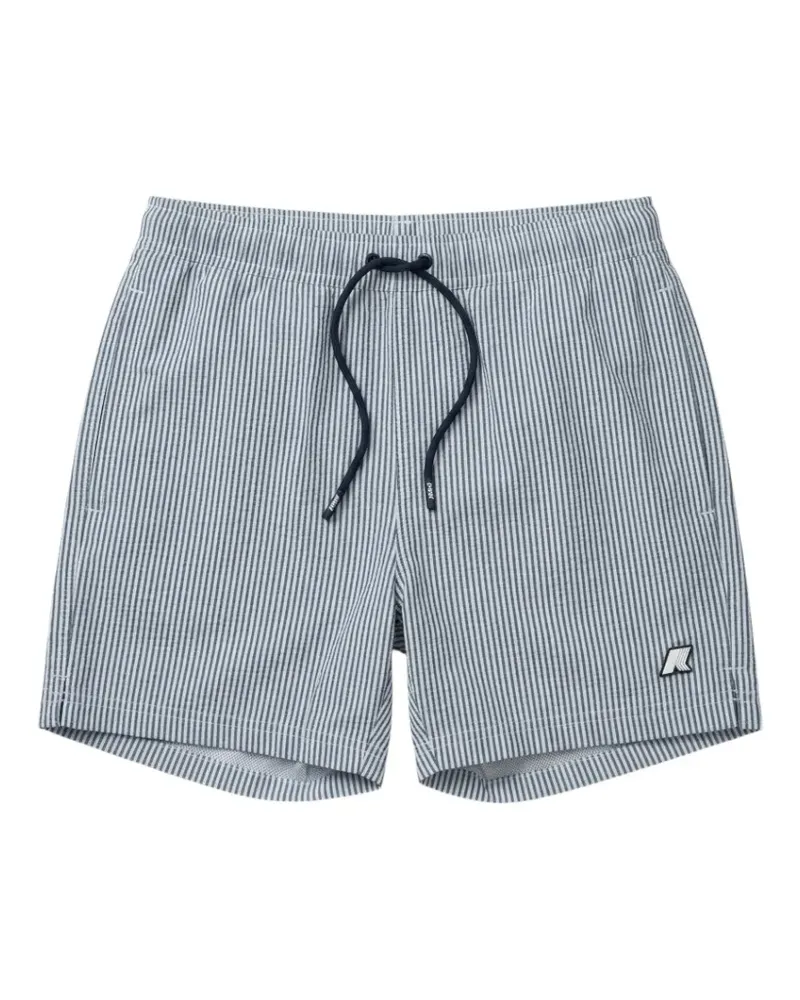 K-Way Gestreifte Hazel Badeshorts - Blau Blau
