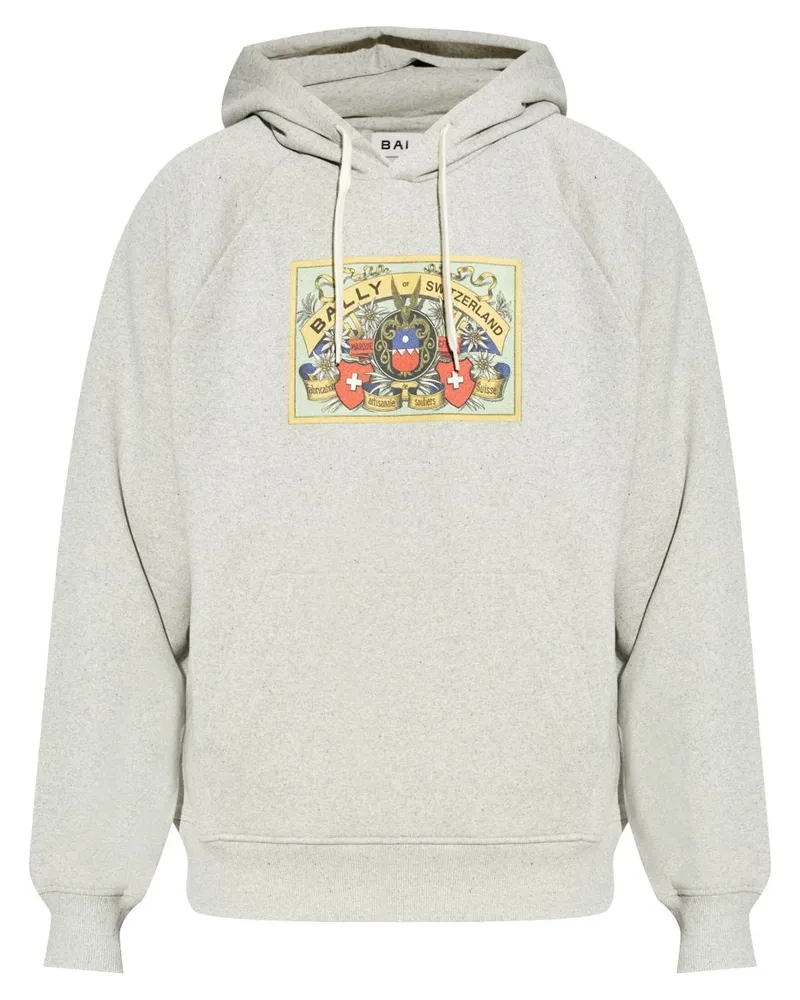 Bally Hoodie mit Logo-Wappen Grau