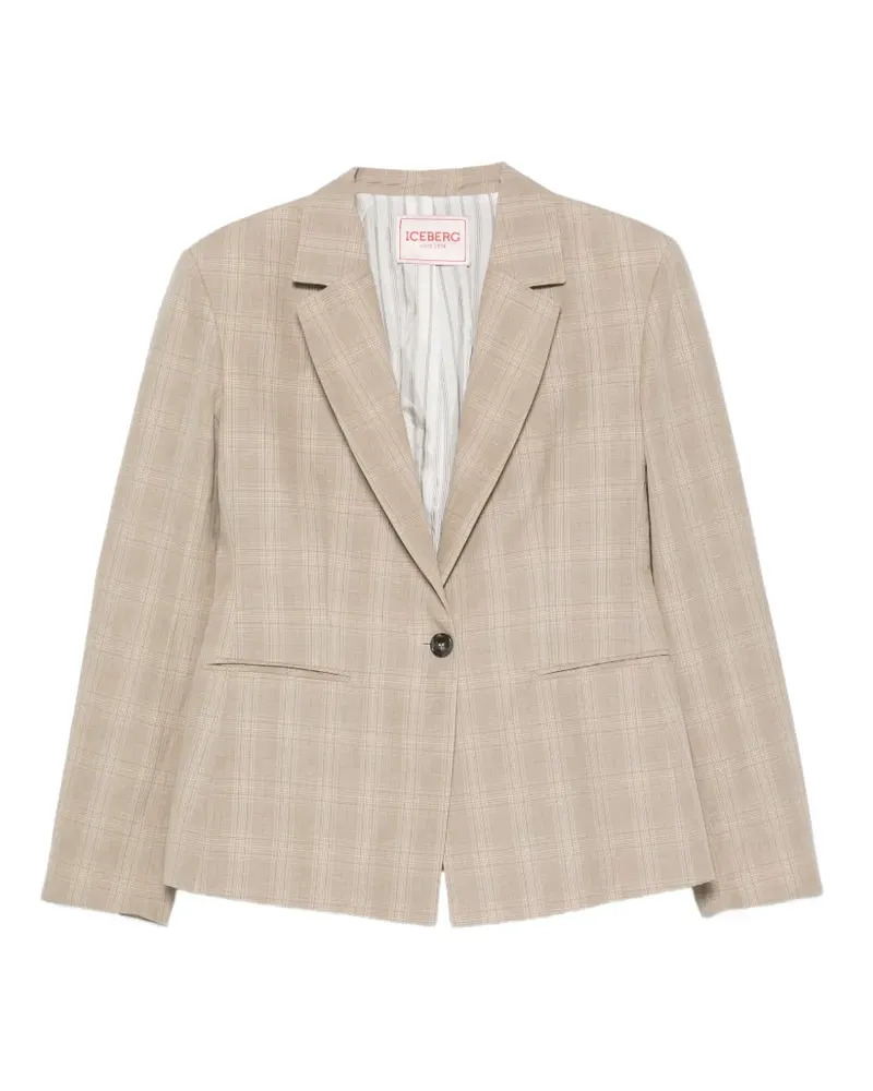Iceberg check-pattern notch-lapel jacket - Nude Nude