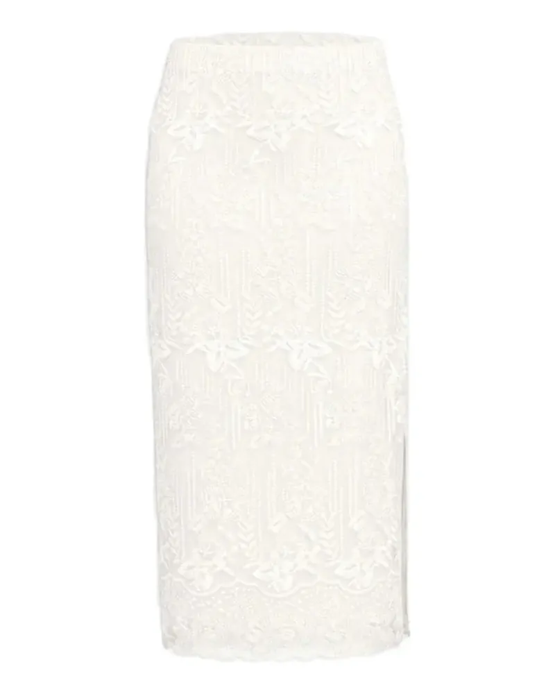 MARELLA floral-lace pencil midi skirt - Nude Nude
