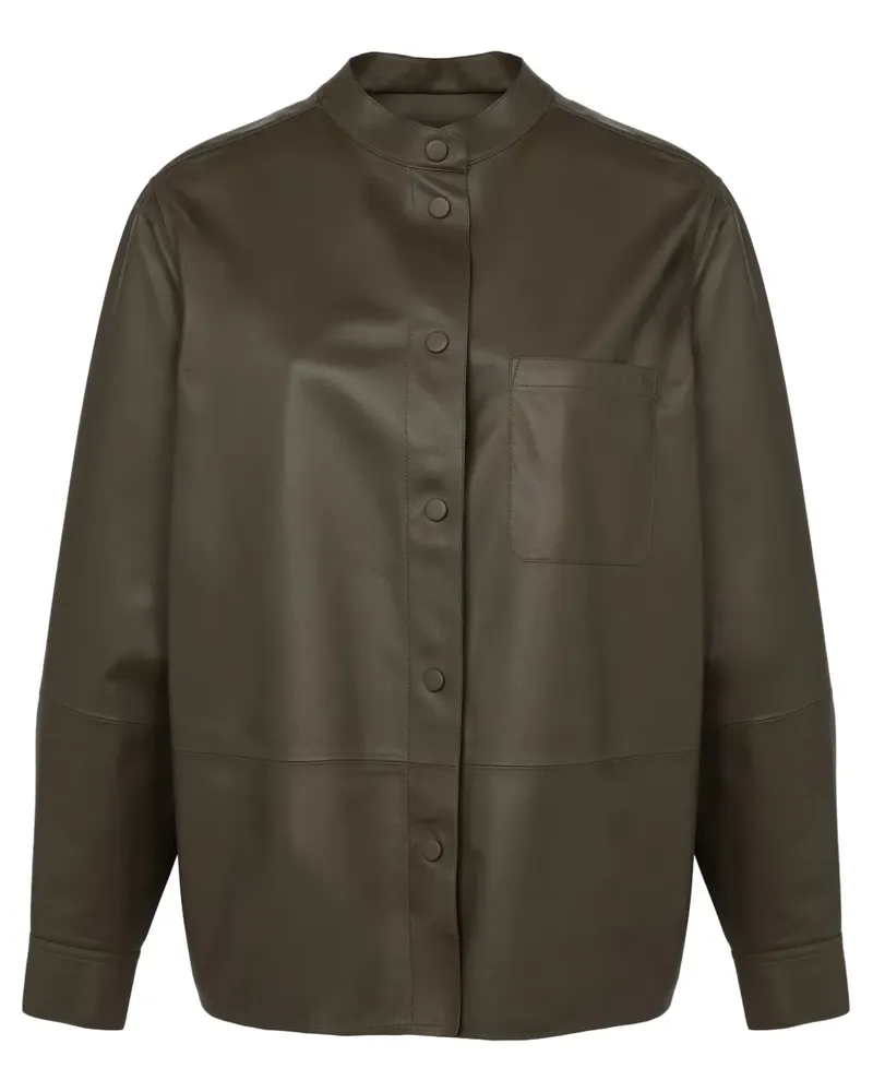 Yves Salomon Hemdjacke aus Leder - Grün Grün