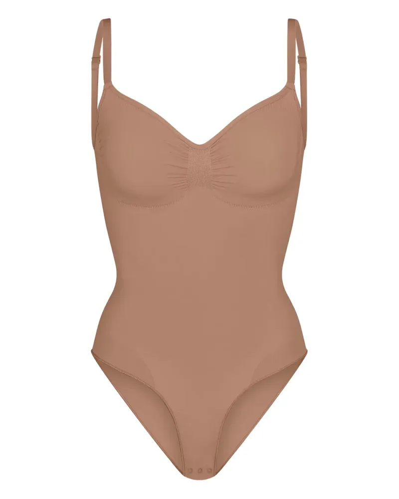 SKIMS Geraffter Body ohne Nähte - Nude Nude