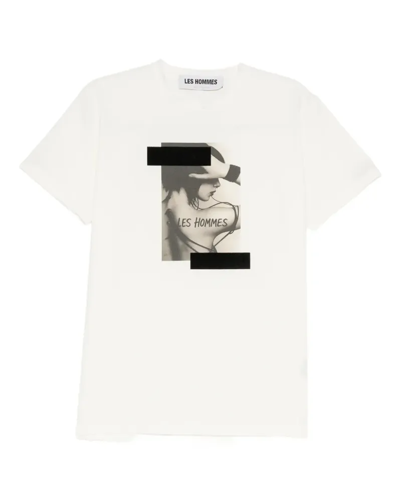 Les Hommes graphic-print T-shirt - Weiß Weiß
