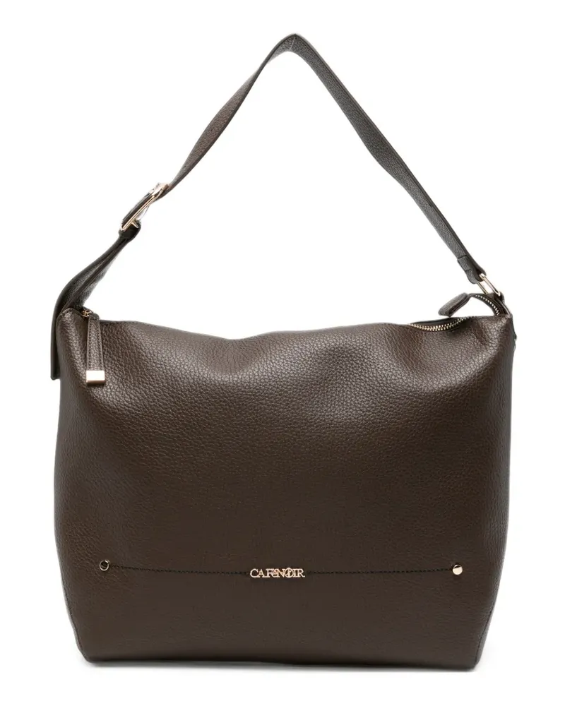 CAFèNOIR  grained-effect logo-plaque tote bag - Braun Braun