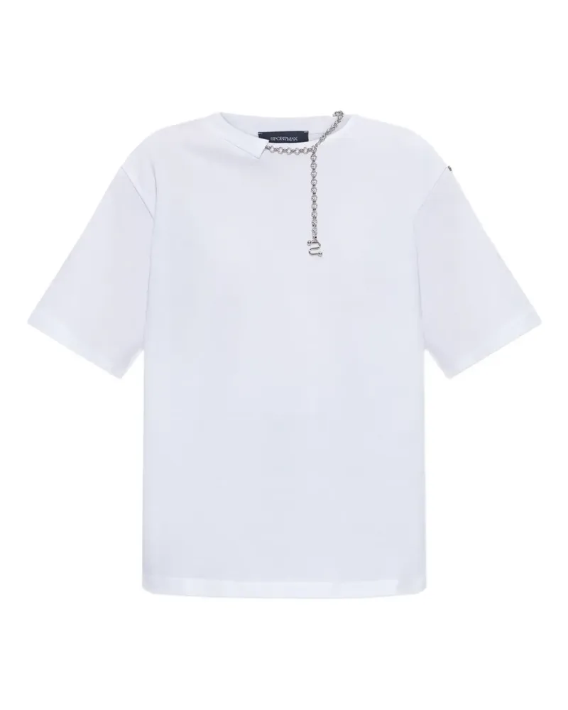 SPORTMAX T-Shirt mit Kettendetail - Weiß Weiß