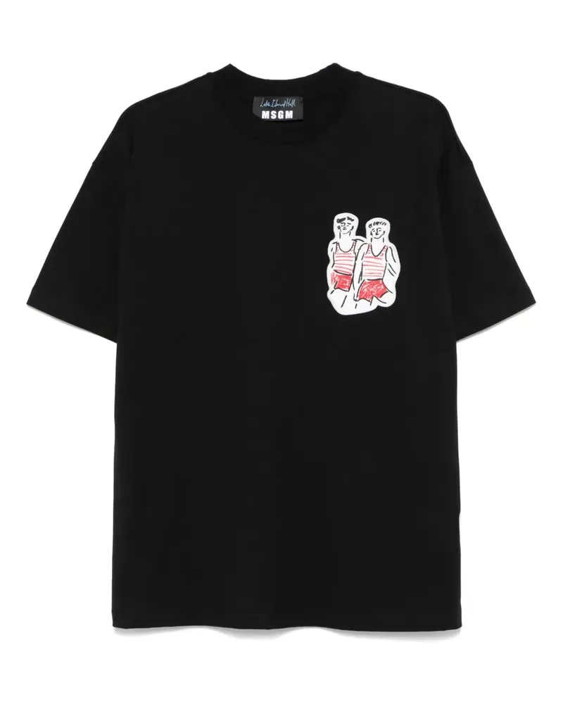 MSGM Two Sailors T-Shirt - Schwarz Schwarz