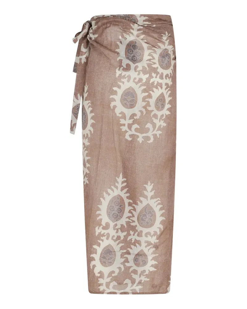 Bazar Deluxe patterned wrap skirt - Braun Braun