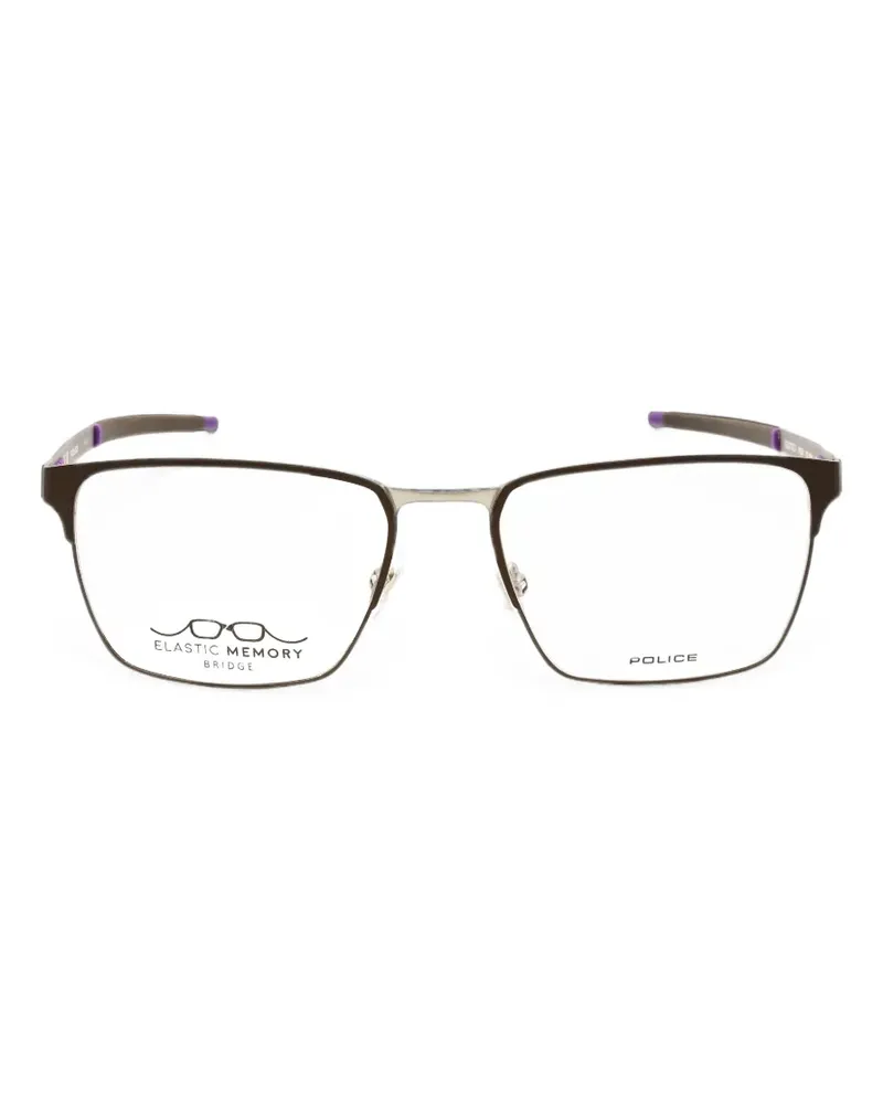 Police Brille mit eckigem Gestell - Braun Braun
