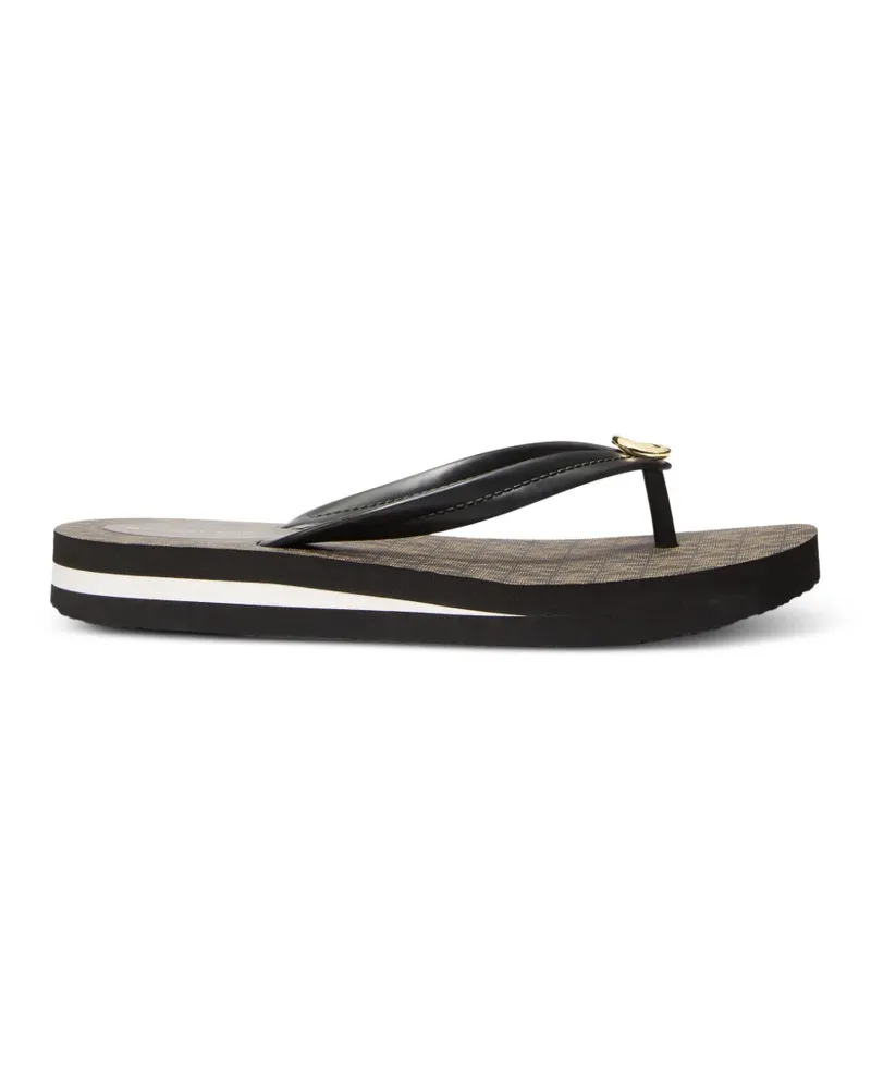 Michael Kors Posie logo medallion flip flops - Braun Braun