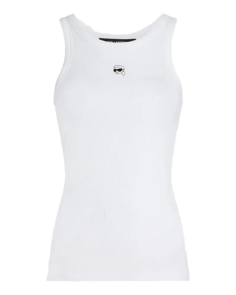 Karl Lagerfeld Geripptes Trägershirt - Weiß Weiß