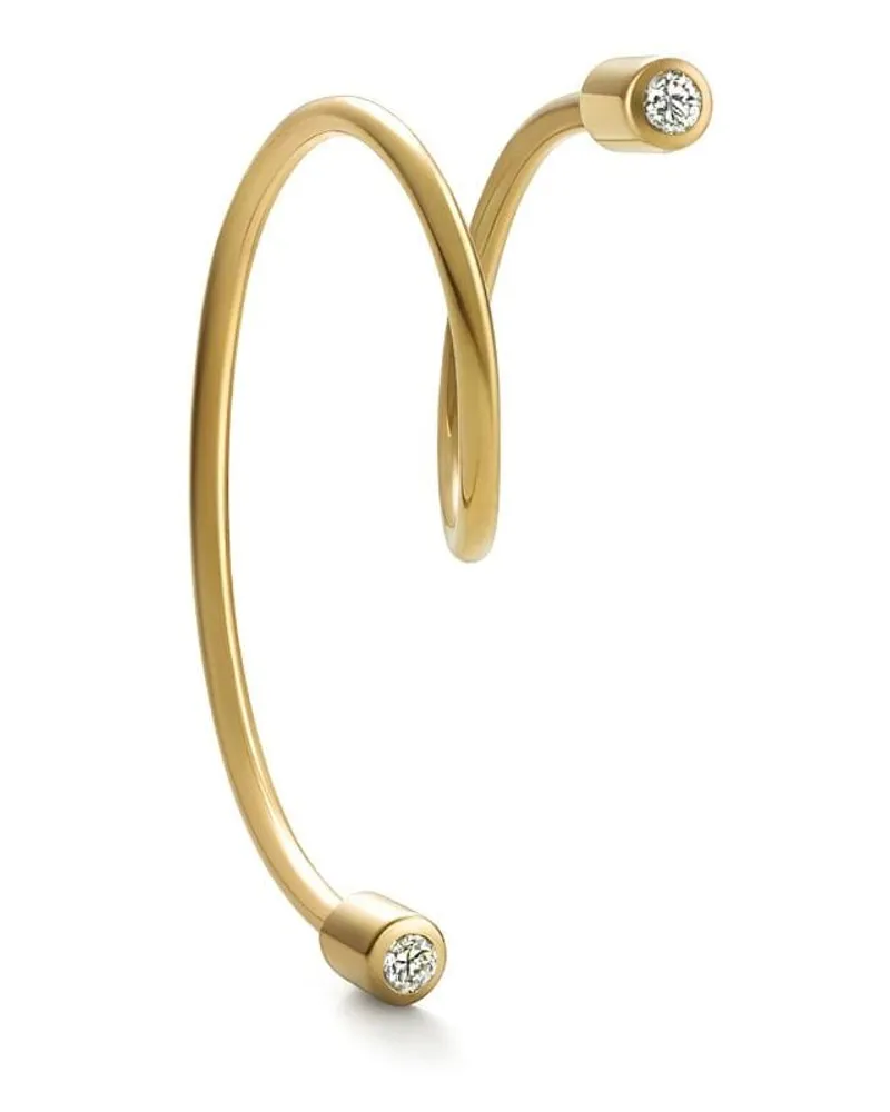 SHIHARA 18kt Twist Curl Gelbgoldohrring mit Diamanten Gold