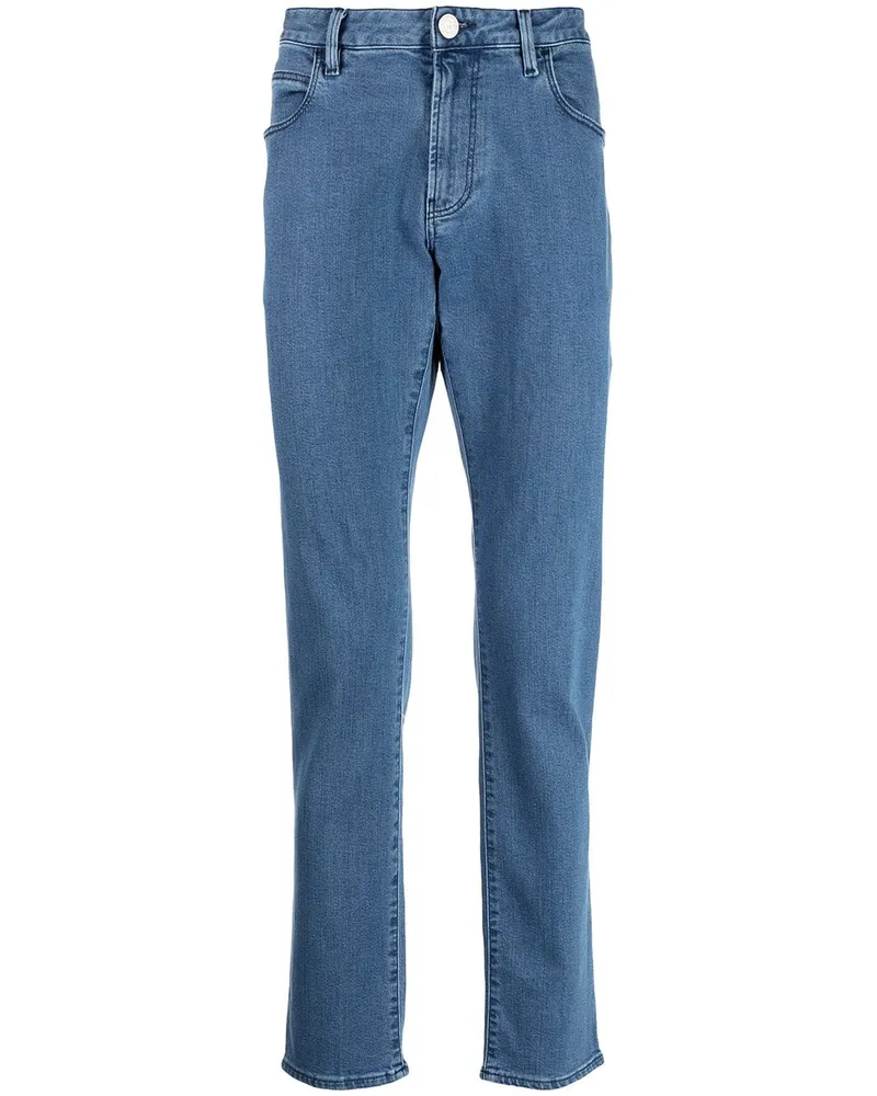 Giorgio Armani Tief sitzende Straight-Leg-Jeans Blau