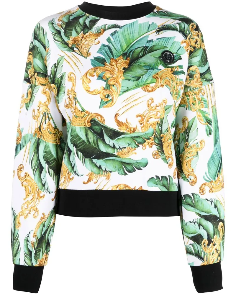 Philipp Plein Sweatshirt mit Blumen-Print - Grün Grün