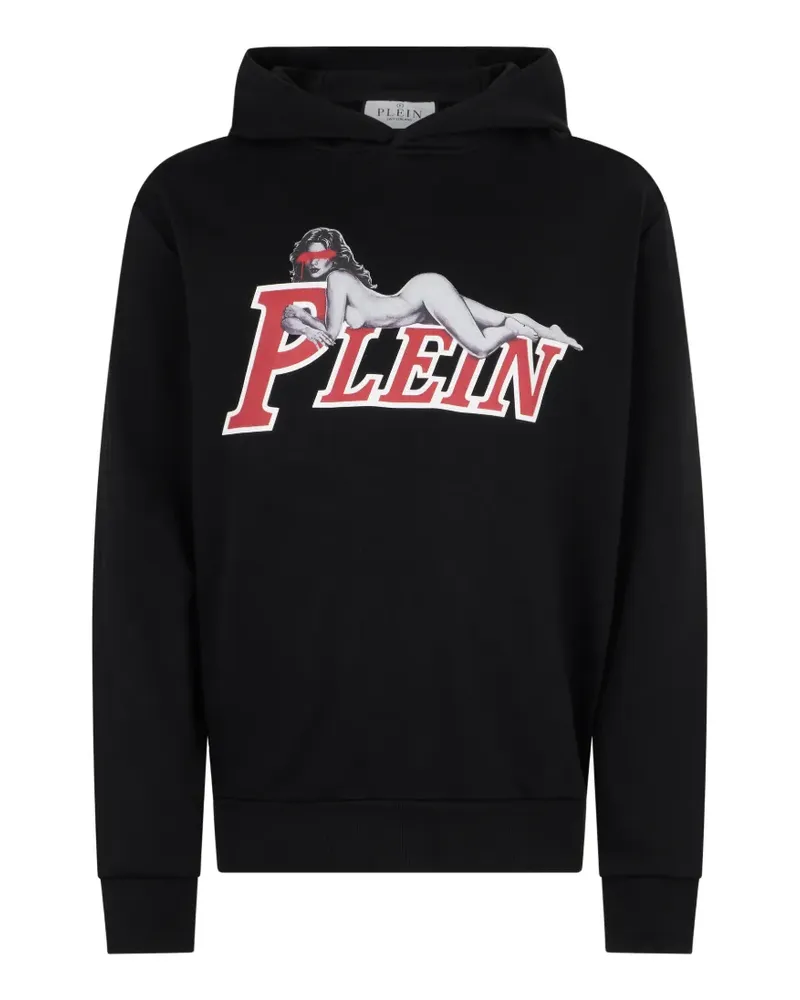 Philipp Plein Pin Up Hoodie mit Logo - Schwarz Schwarz