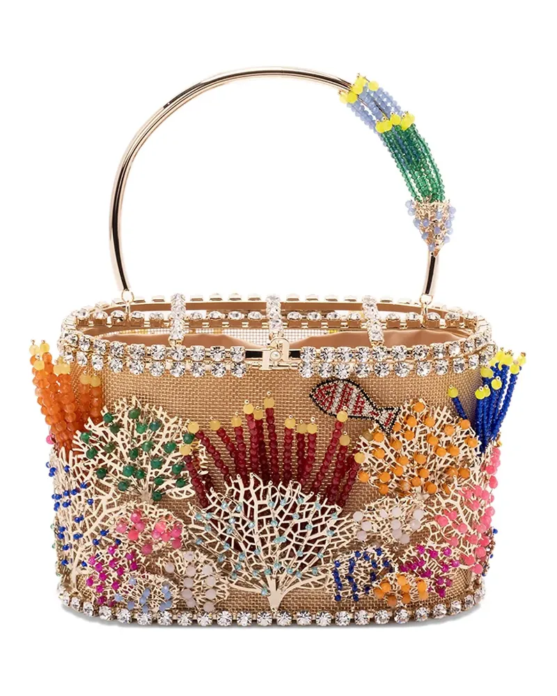 Rosantica Holli Mini-Tote Bag mit Perlen - Gold Gold