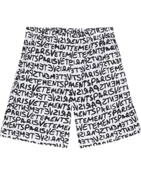 VETEMENTS Shorts mit Logo-Print Weiß