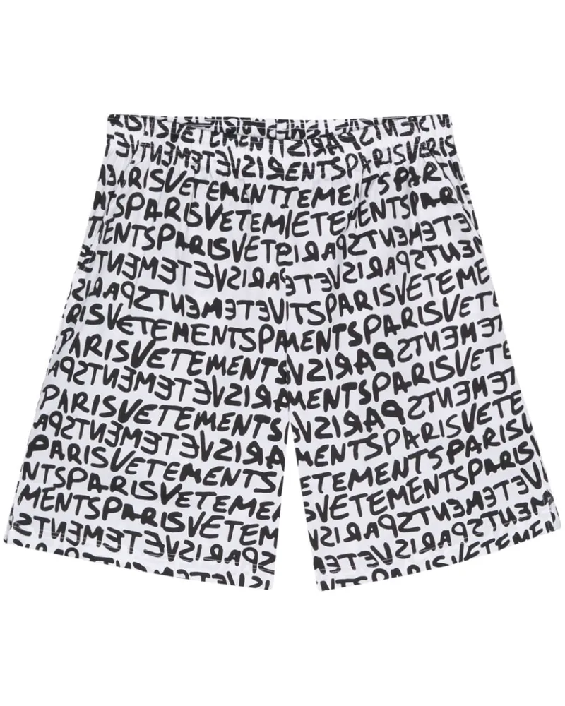VETEMENTS Shorts mit Logo-Print - Weiß Weiß