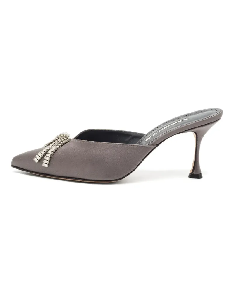 Manolo Blahnik Bambimu crystal-embellished sandals - Grau Grau