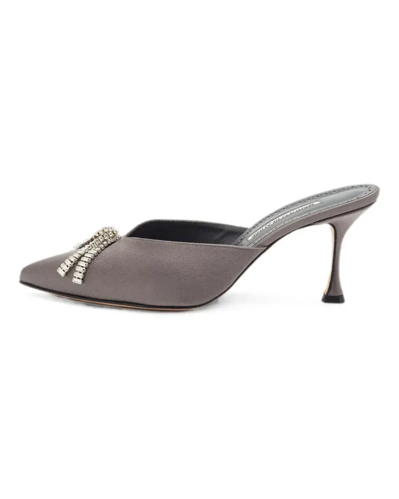Manolo Blahnik Bambimu crystal-embellished sandals - Grau Grau