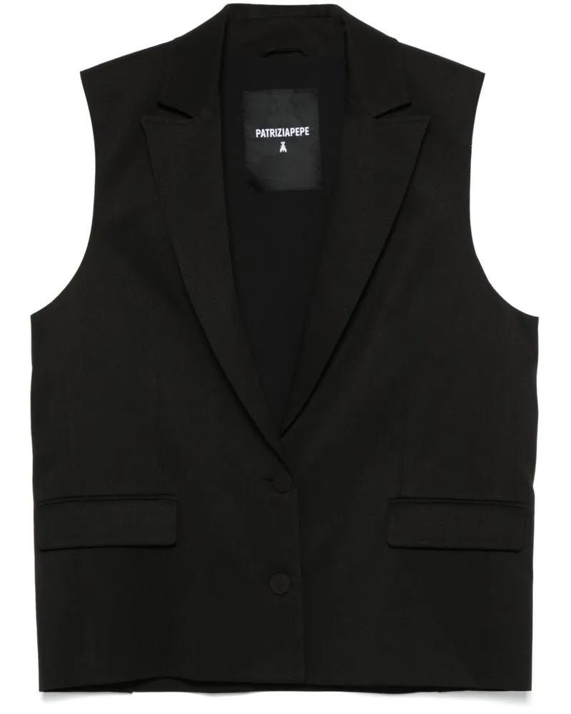 Patrizia Pepe Weste aus Twill - Schwarz Schwarz
