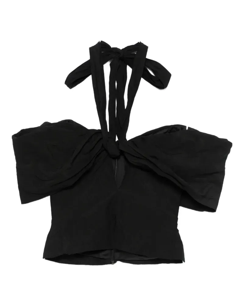 Magda Butrym tie-neck blouse - Schwarz Schwarz