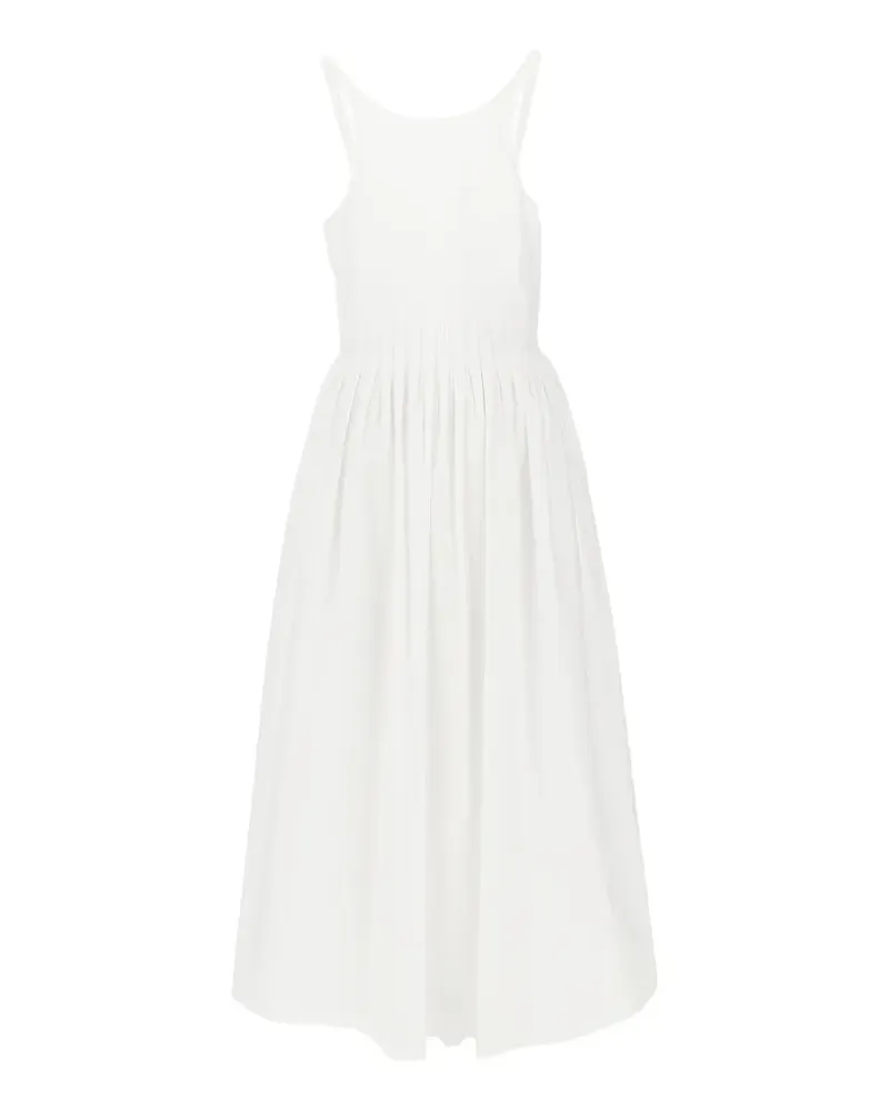 Emporio Armani smocked-waist sleeveless dress - Weiß Weiß