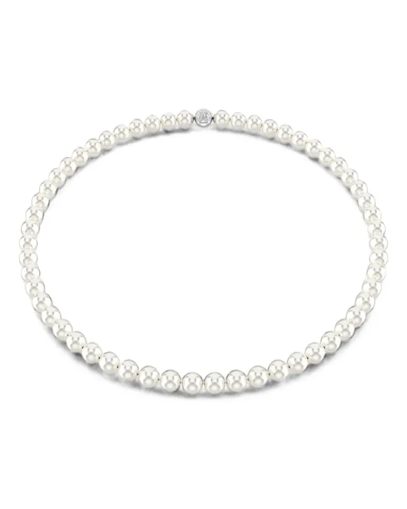 Swarovski Matrix crystal-embellished pearl necklace - Weiß Weiß