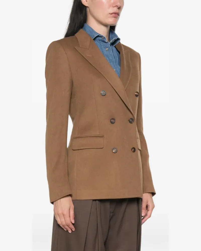 Tagliatore double-breasted cashmere blazer - Braun Braun