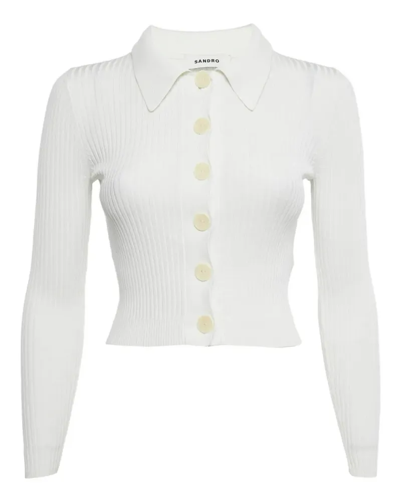Sandro ribbed-knit top - Weiß Weiß