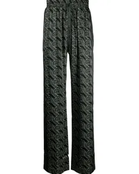 Casablanca Paris Seidenhose mit Heart Monogram-Print Schwarz