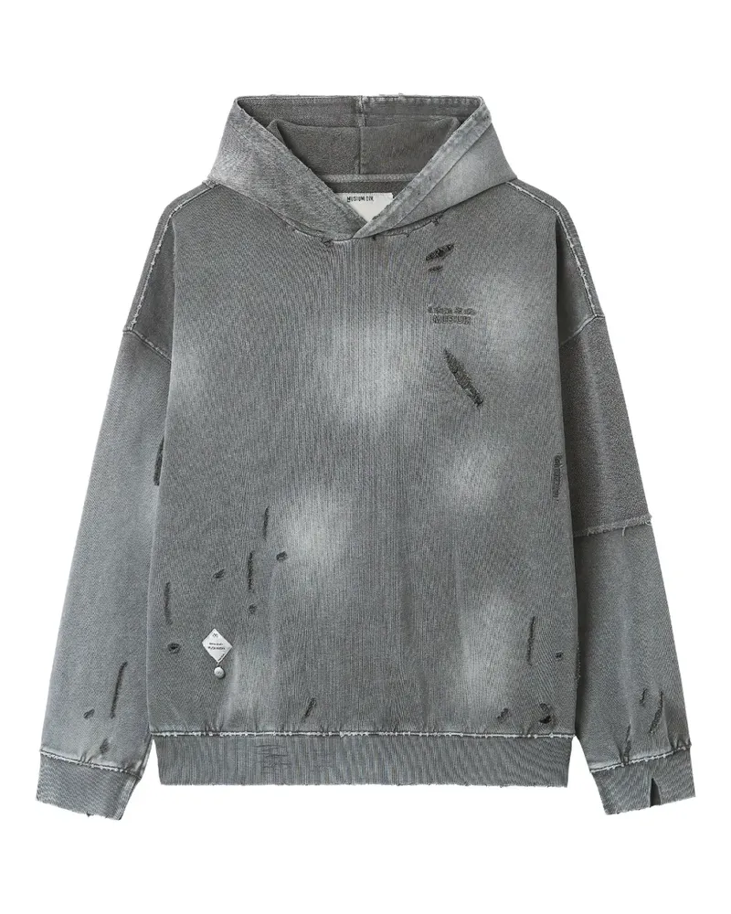 Musium Div. Hoodie im Distressed-Look - Grau Grau