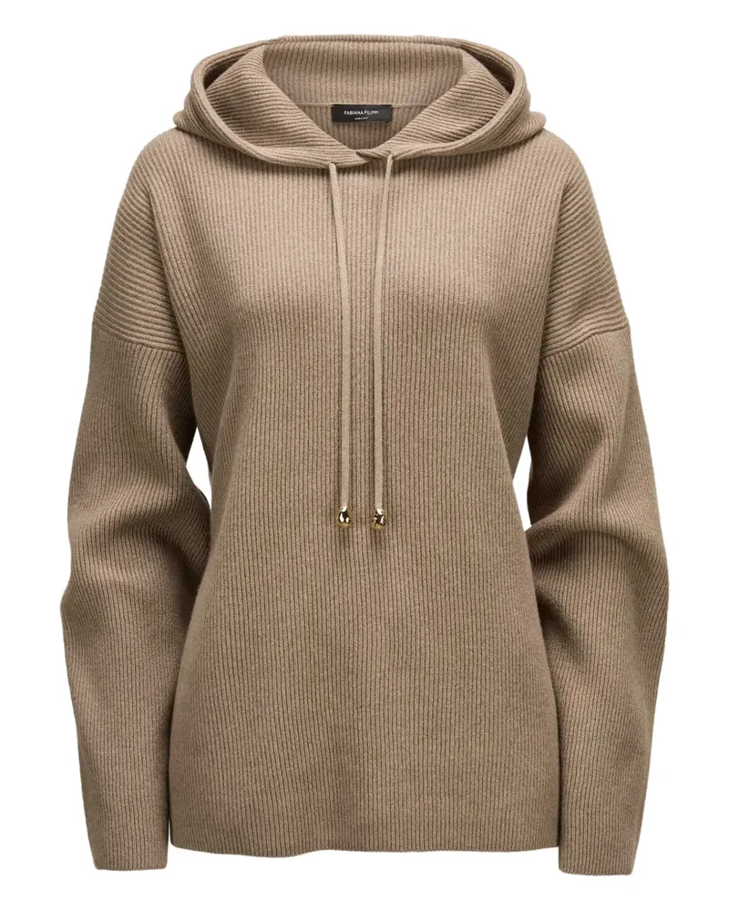 Fabiana Filippi Gerippter Hoodie - Braun Braun