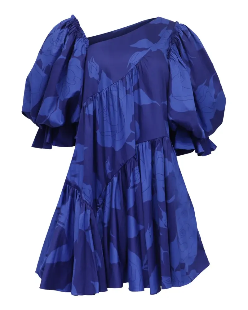 Aje. Gestuftes One-Shoulder-Kleid - Blau Blau